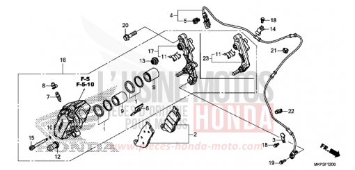 VORDERRAD-BREMSSATTEL (CBR500RK,CBR500RAK/L/M) CBR500RAM de 2021